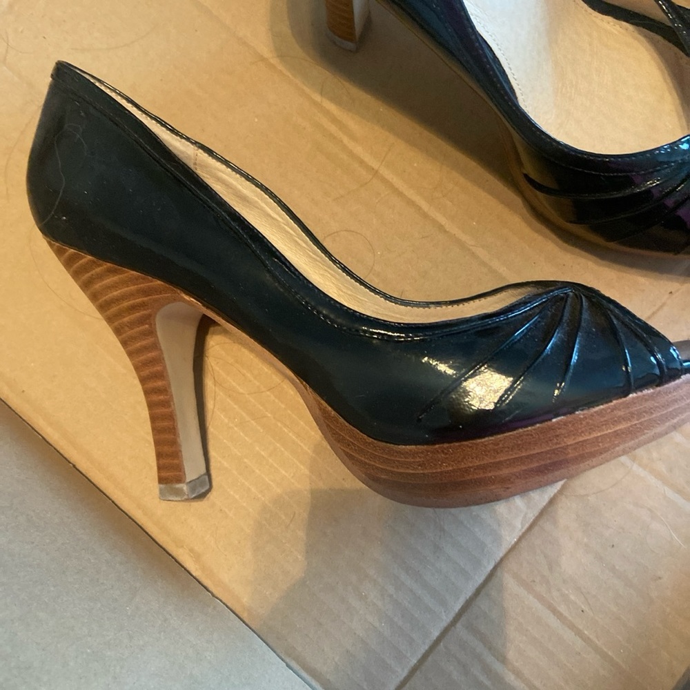 Patten  leather black heels Steve Madden